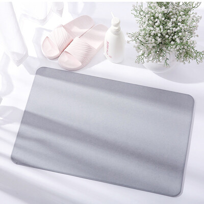 

Jiebi Shi natural diatomaceous earth bathroom absorbent floor mat shower rectangular mat bathroom dry mat large 600mm390mm gray