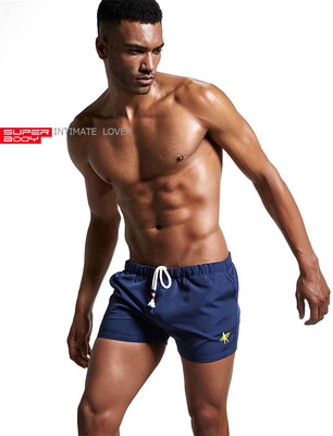 

2018 summer hot young men 5 points beach pants mens pure color quick-drying large size loose comfortable hot spring bathing suit