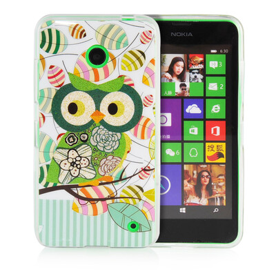 

MOONCASE Cute Owl Soft Flexible Silicone Gel TPU Skin Shell Back ЧЕХОЛ ДЛЯ Nokia lumia 630