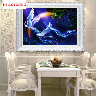 

DIY 5D Round Diamond Mosaic Two Phoenix Fly together Rubik Cube Diamond Painting Cross Stitch Diamond Embroidery Kits