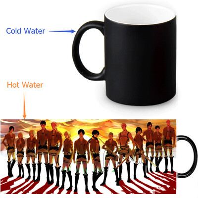 

Attack on Titan 350ml12oz Heat Reveal Mug Color Change Coffee Cup Sensitive Morphing Mugs Magic Mug Milk Tea Cups
