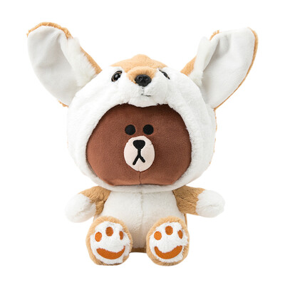 

LINE FRIENDS Brown Bear Changeable Plush Doll Plush Toy 25cm Desert Fox Doll Anime Two Yuan Creative Birthday Gift