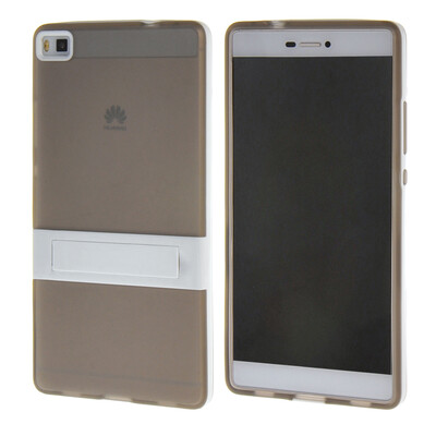 

Цвет MOONCASE Huawei P8 Дело Желе силиконовый гель ТПУ Тонкий с подставкой обложка чехол для Huawei Ascend P8 Серый