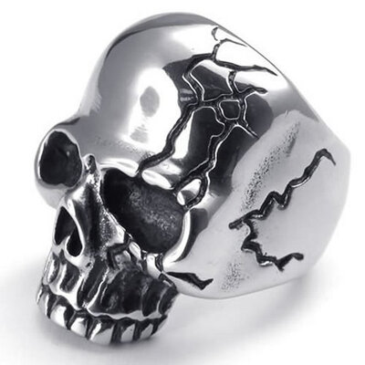 

Hpolw black Stainless Steel Gothic Skullskeleton Biker Mens big eyes men RingQuality guaranteecolorfastsell very we