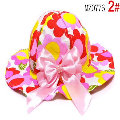 

Buebos Ninos Summer Baby Sun Protection Hat Sunflower Wave Rim Fabric Cap Flap Hat
