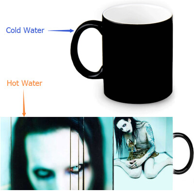 

Marilyn Manson 350ml/12oz Heat Reveal Mug Color Change Coffee Cup Sensitive Morphing Mugs Magic Mug Milk Tea Cups