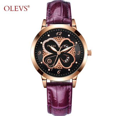 

Relogio feminino OLEVS Модные женские часы Red Leather Ladies Watch Роскошный дизайн бабочки Водонепроницаемый наручные часы reloj mujer