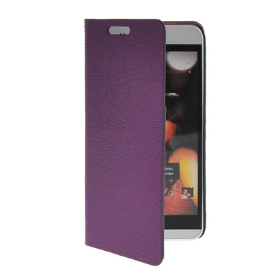 

MOONCASE Slim Leather Side Flip Wallet Card Slot Pouch with Kickstand Shell Back Case Cover for HTC Desire Eye Purple