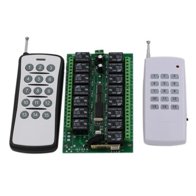 

MITI DC12V RF Remote Control Switch System 15CH Channel 315Mhz Relay Wireless Receiver Transmitter