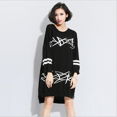 

Autumn Korean yards stripe sleeveless dress a word woolen dress and long sections fashion