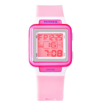 

PASNEW Children's Table Waterproof Multifunctional Square Luminous Meter Student Hour Alarm Clock PSE-280 White