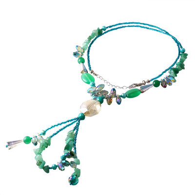 

New Trendy Synthetic Coral Beads Crystal Stone Women Necklace