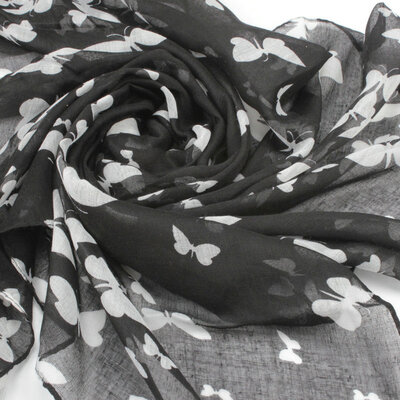 

Guttavalli Мода женщина сплошной бабочка печати петля шаль женщин весной полосы кольца шарфы женщин осень животных бесконечность шарф