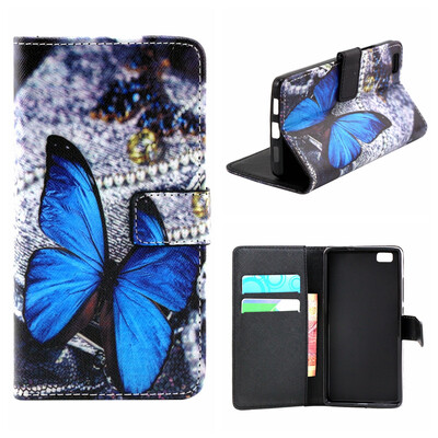 

MOONCASE Cute Pattern Leather Wallet Flip Card Holder With Kickstand Pouch For Huawei Ascend P8 lite