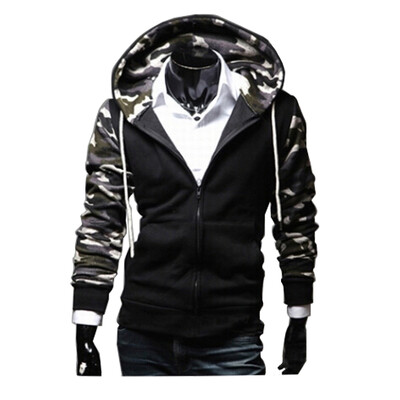 

Zogaa New Mens Hoodie Camouflage Stand Callar Short Slim