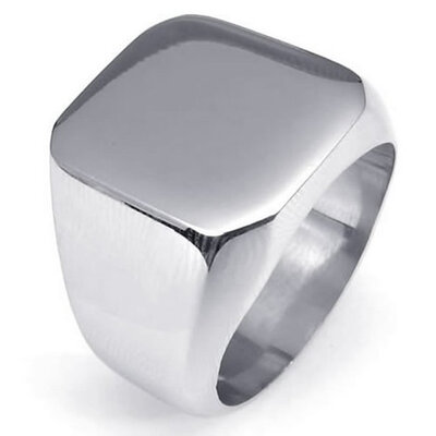

Hpolw Polished Stainless Steel Marked by exquisite simplicity silver Band Biker Men's Quality guarantee , fashionable in design