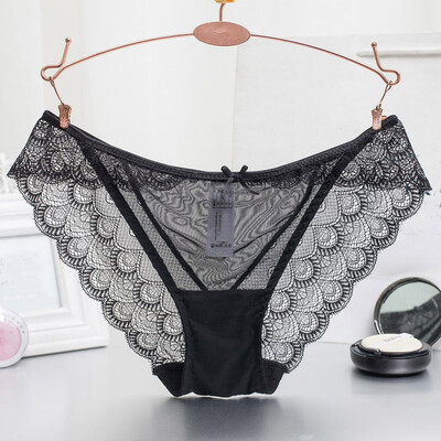 

XLhigh Quality Women Lace Sexy Hollow Transparent Panties Womens Low Waist Cotton Briefs Ladies Lingeries Underwear