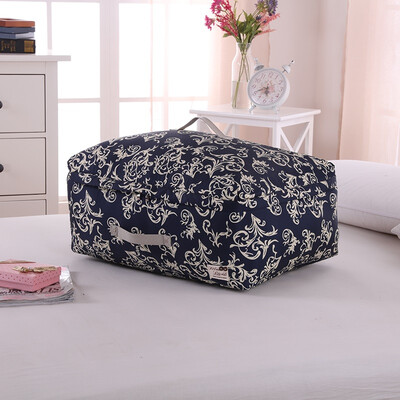 

Western SIVIN mirror flower blue L storage bag quilt dust bag moving bag clothing sorting bag toy storage washable three-layer thickening