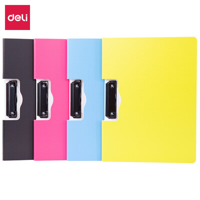

Deli deli color horizontal folding board clip A4 data folder test paper clip single color random 5011
