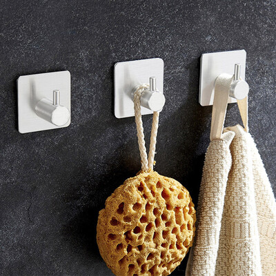 

Yuhuaze stainless steel hook large punch-free hook multi-purpose kitchen bathroom rack coat hook 3 Pack
