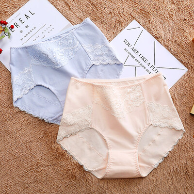 

Yi&cool womens underwear womens lace no trace in the waist briefs 2 loaded silver powder skin XXL