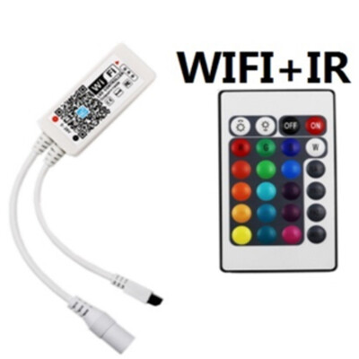 

Wifi RGB LED Controller Mini DC12V With RF 21Key IR 24Key Remote Control For RGB LED Strip Lights