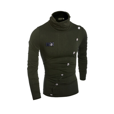 

Zogaa New Mens Polo Shirt Diagonal Button Korean