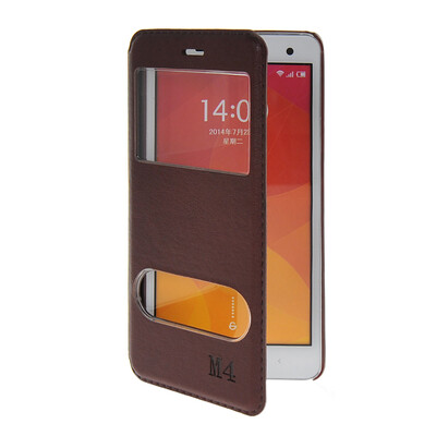 

MOONCASE View Window Leather Side Flip Pouch Stand Shell Back ЧЕХОЛ ДЛЯ XiaoMi Rice MI 4 M4 Red