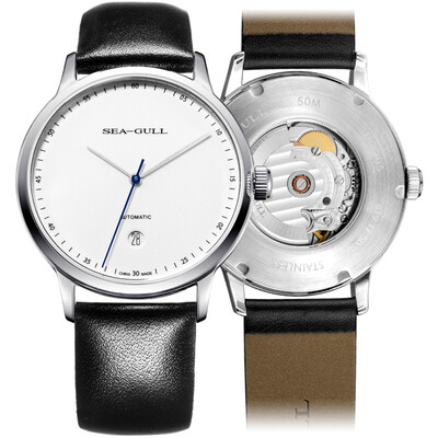 

Чайка смотреть мода простой часы автоматическая механическая форма календарь белый пояс чайка смотреть мужской стол 819.17.5038