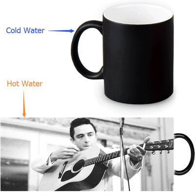 

Johnny Cash Morphing Mug Color Change Tea Cup Magic Milk Coffee Mug