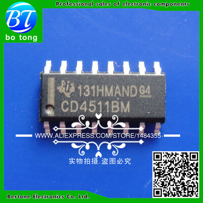 

20PCS free shipping Chip CD4511BM CD4511 BCD to 7 segment latch / decoder / driver SOP-16