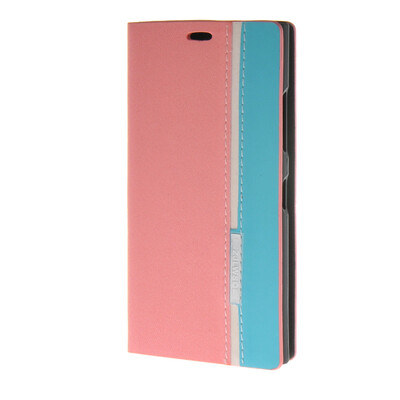 

MOONCASE Premium Synthetic Leather Wallet Flip Card Slot Holster Pouch Stand Shell Back Case Cover for Nokia Lumia 730 Pink