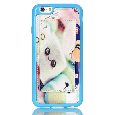 

MITI iphone6 6S Colorful PU+TPU Back Case Plug-in Card Stand For iphone 6 6S 4.7" Shockproof Cell Phone Protect Cover