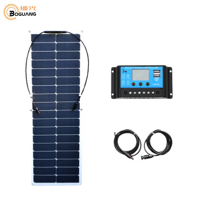 

BOGUANG Waterproof Flexible solar panel cell 50w 10A USB controller MC4 connector for 12v battery RV yacht caravan ourdoor charger