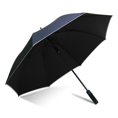 

Heaven 8 bones increase strong anti-storm luminous straight rods umbrellas hit the black plastic UV protection UPF50 long handle business umbrella 10030ECLL navy