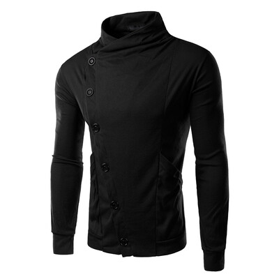 

Men's Fashion Turn Down Collar Personality Slim Cardigan Sweatshirt Coat Long Sleeve Casual Sweatshirt