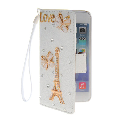 

MOONCASE Luxury Crystal Rhinestone Leather Side Flip Stand Shell Back ЧЕХОЛ ДЛЯ Apple iPhone 6 ( 4.7 inch )