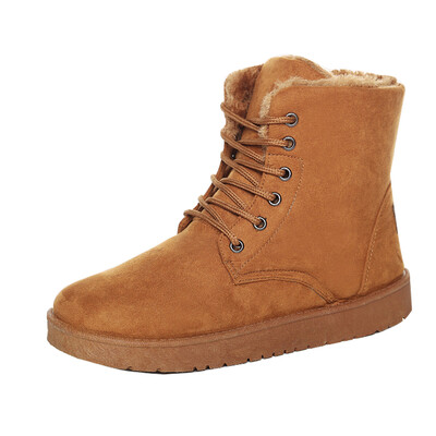 

Men Winter Snow Boot Warm short Fur Lined Lace Up Non Slip Casual Ankle Shoes