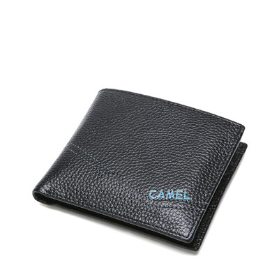 

Camel MenS Soft Leather Casual Wallet Horizontal Wallet Black Average Size