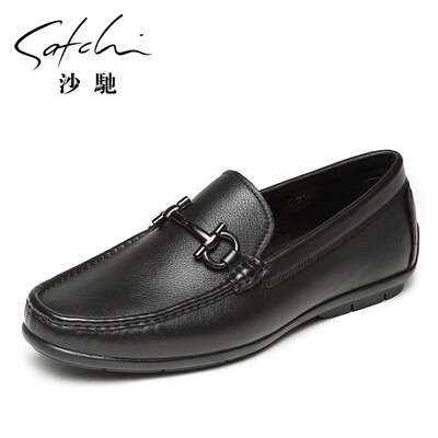 

Shachi leather comfortable set of business casual shoes male 40782035Z black 39