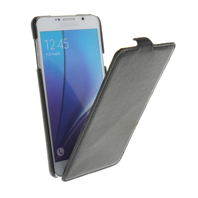 

MOONCASE Case for Samsung Galaxy Note 5 Bottom Flip Leather Pouch Case Cover Black