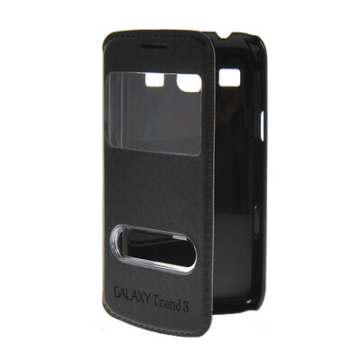 

MOONCASE View Window Leather Side Flip Pouch Shell Back ЧЕХОЛ ДЛЯ Samsung Galaxy Core Plus G3500 / Trend 3 G3502 Black