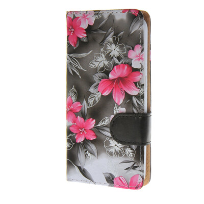 

MOONCASE Элегантные цветы ПУ Слот кожаный бумажник флип карты Стенд чехол для Samsung Galaxy S6 Серый