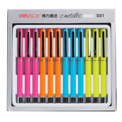 

Deli 05mm fashion colorful candy four-color metal pen pen 12 pen box S81