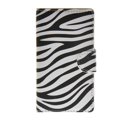 

MOONCASE Zebra style Leather Side Flip Wallet Card Slot Stand Pouch ЧЕХОЛ ДЛЯ Microsoft Lumia 532