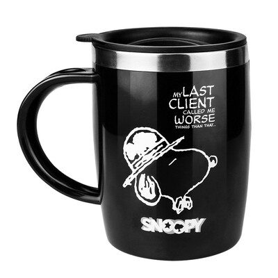 

Snoop (SNOOPY) office white collar cup stainless steel leisure couple insulation cup 350ml white SP-N109