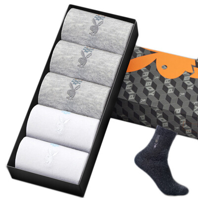 

[Jingdong Supermarket] Playboy (PLAYBOY) 2717 men socks cotton thick tube movement business leisure cotton socks socks 8 double gift box 2 black 3 dark gray