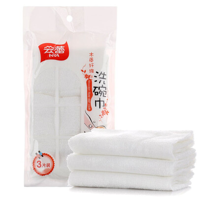 

Jingdong supermarket] Yunlei cloth cloth wood fiber scouring cloth washing towel wash cloth 26 * 26cm (3 packs) 10182