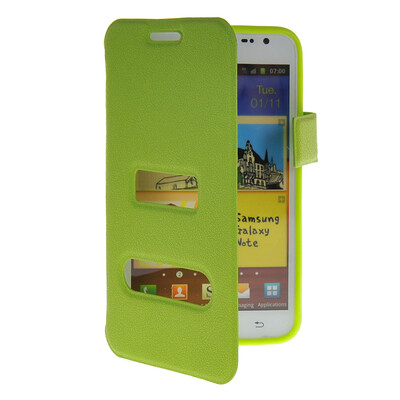 

MOONCASE View Window Leather Side Flip Pouch Hard board Shell Back чехол для Samsung Galaxy Note I9220 Green
