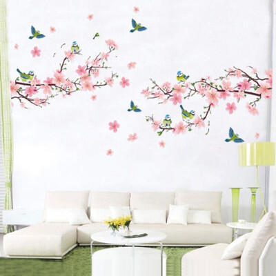 

New 3D Pink CHERRY BLOSSOM WALL Sticker Art Home Decor Graphic Flowers Petals Tree